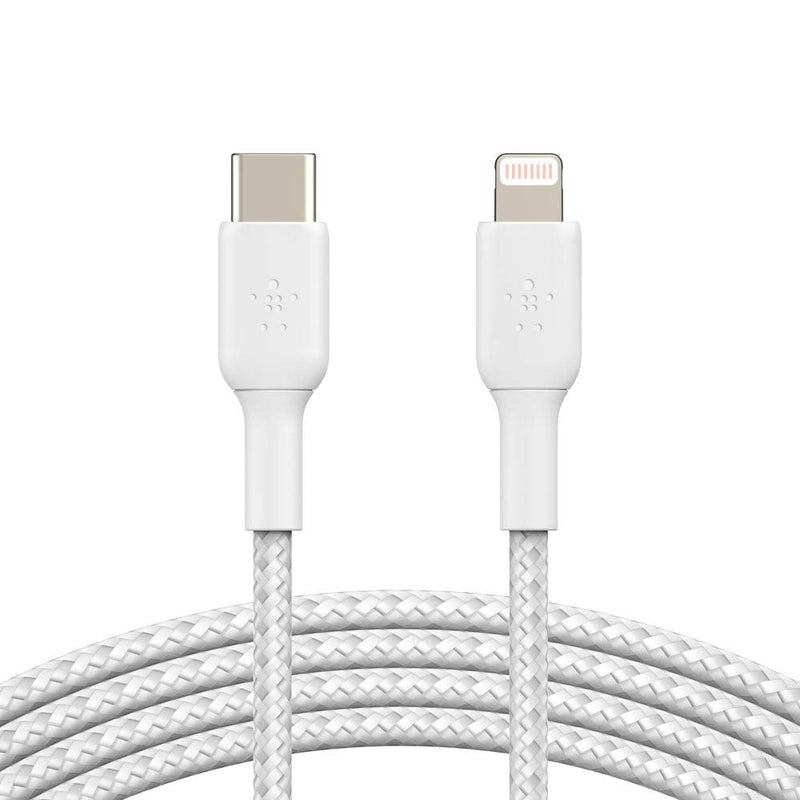 Belkin USB-PD GaN Charger 30W(USB-C Fast Charger & Braided USB C to Lightning Cable MFi Certified iPhone Fast Charger Type C(White)