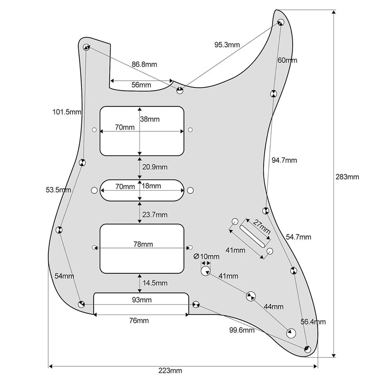 Strat HSH Pickguard Pick Guard Scratch Plate with Screws for American/Mexican Standard Strat Modern Style Guitar Replacement Aged Pearl