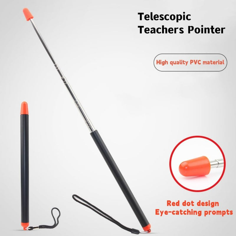 Pointer Sticks,Extendable Pointer,Hand Pointer Classroom Pointer for Teacher,Telescopic Teacher Pointer Retractable Pointer Hand Pointer for Kids (1 PCS Extendable 39.4 Inch, Black) 1 PCS Extendable 39.4 Inch