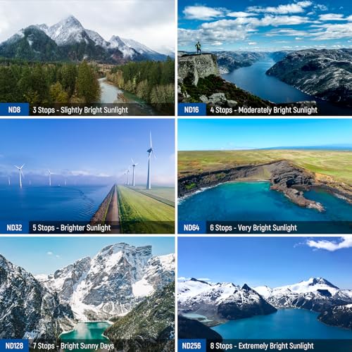 NEEWER ND & CPL Filter Set Compatible with DJI Mini 4 Pro, 8 Pack UV CPL ND8 ND16 ND32 ND64 ND128 ND256 CPL Polarizer Neutral Density Drone Lens Filters, Multi Coated HD Optical Glass/Aluminum Frame Mini 4Pro 8 Pack ND&CPL&UV Filter