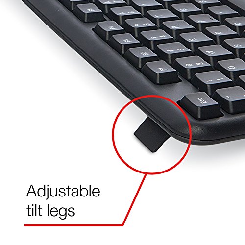 Verbatim Slimline Wired Keyboard and Mouse Combo, Optical Wired Mouse, Full-Size Keyboard, USB Plug-and-Play, Compatible with PC, Laptop - Frustration Free Packaging Black Wired Keyboard & Mouse