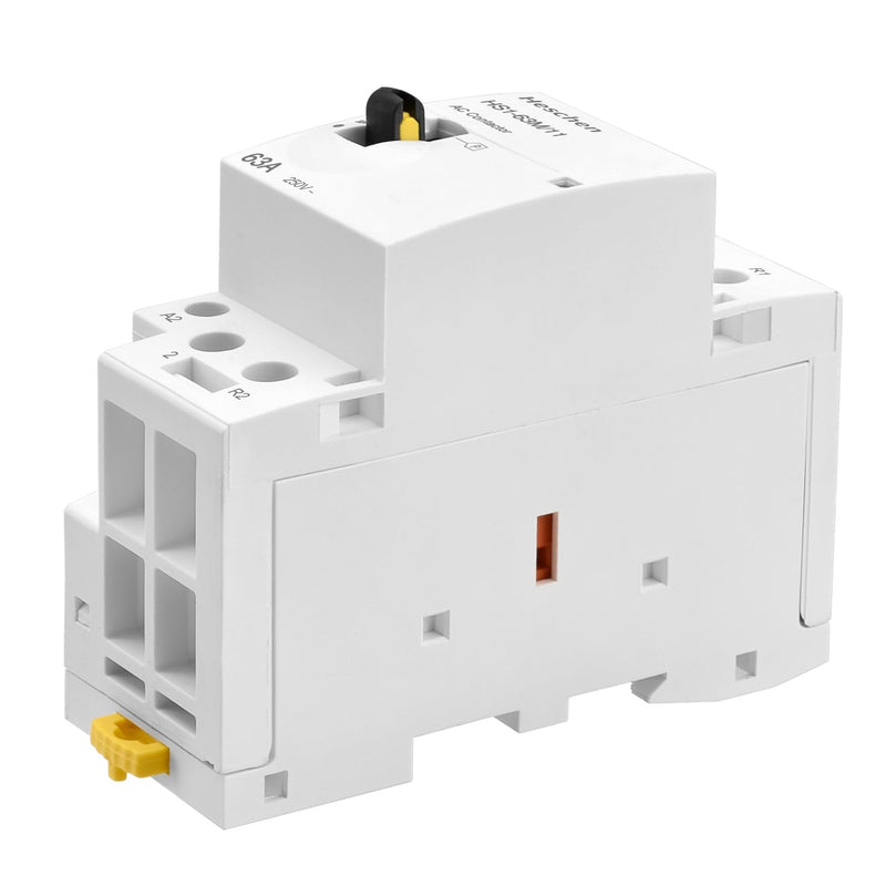 [AUSTRALIA] - Heschen Modular Household AC Contactor, HS1-63M/11, 63A, 2 Pole, 1NO 1NC, 220VAC Coils, 35mm DIN Rail Mounting, with Manual Control Switch 