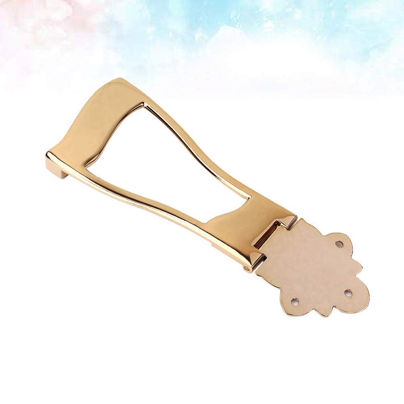 Healifty 6 String Guitar Trapeze Tailpiece Bridge for Jazz Archtop Guitar Replacement (Gold)