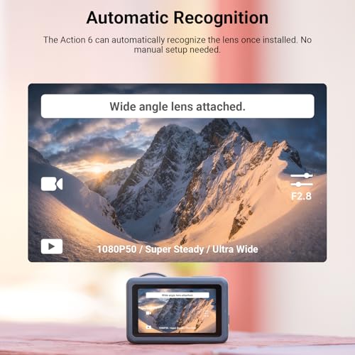 NEEWER Wide Angle Lens Compatible with DJI Osmo Action 6 Only 185°Wide Angle Lens