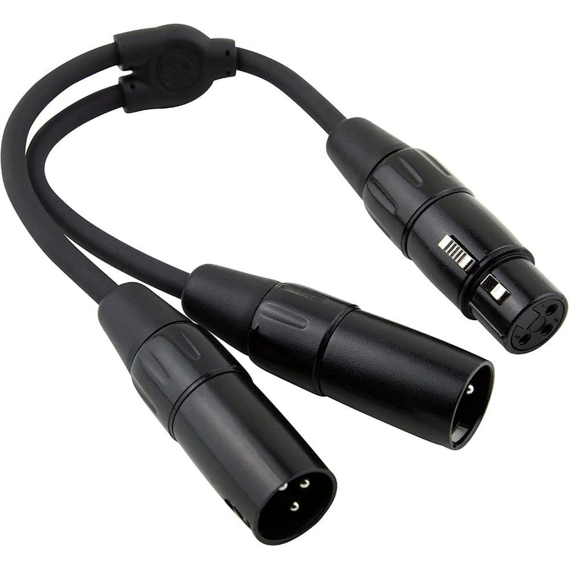Pig Hog PYXF2X XLR-XLR Black, 6 inch in Pair (PYXF2XM) Bundle