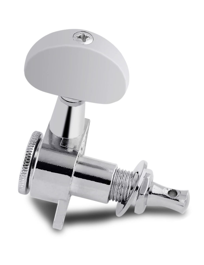 Metallor Locking Guitar String Tuning Pegs Tuning Keys Machine Heads Tuners 1:18 Gear Ratio 6 In Line for Right Handed Electric Guitar or Acoustic Guitar Parts Accessories Half Round Head Chrome.