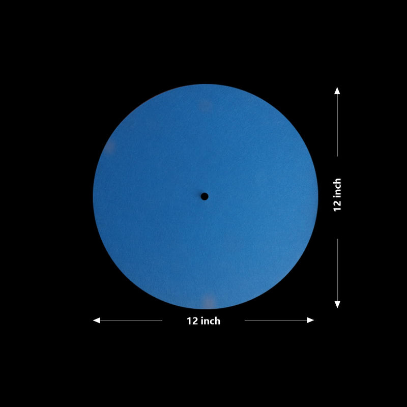 [AUSTRALIA] - Turntable Slipmat Blue Wool Mat, 12 Inch Turntable Mat Anti-Static for LP Vinyl Record?Record Player Accessories Professional Tuning Equipment Improve Sound(Blue) 