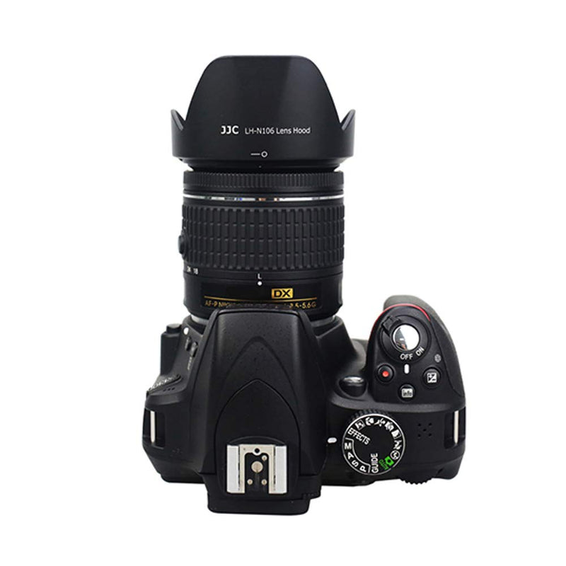 JJC HB-N106 Reversible Dedicated Lens Hood Shade for Nikon AF-P DX 18-55mm f/3.5-5.6G VR, AF-P DX 18-55mm f/3.5-5.6G Lens on Nikon D3500 D3400 D5600 D7500 Camera (NOT for Older Nikon 18-55mm Lens) Nikon HB-N106 Replacement