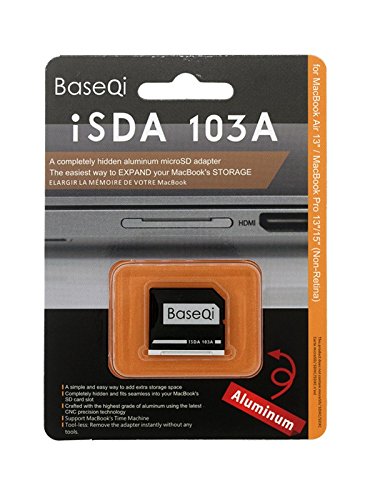 BASEQI Aluminum microSD Adapter for MacBook Air 13" and MacBook Pro 13"/15" (Non-Retina) Models