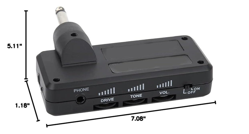 [AUSTRALIA] - Guitar Headphone Amp, Bass Headphone Amp Portable Guitar Amp Mini Plug Guitar Amplifier Rechargeable Electric Guitar Bass Amp for Electric Guitar 
