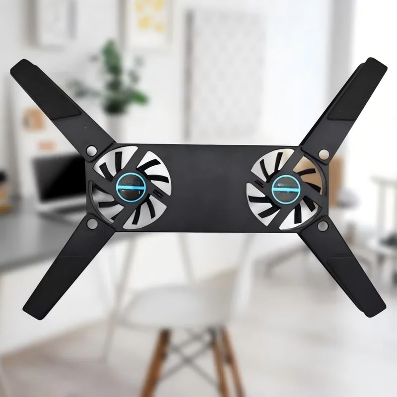 Foldable Laptop Cooling Pad with 2 Quiet Fans for 10-15 Inch, Portable Lightweight Cooler Pad for Home Office Travel（Black）