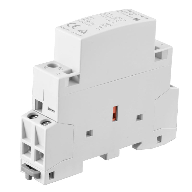 Household AC Contactor, HS1-16, Ie 16A, 2 Pole, 1NO 1NC, DC 12V Coil Voltage, 35mm DIN Rail Mount