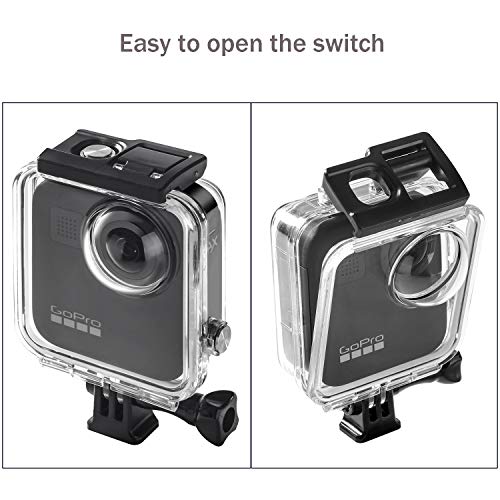 Waterproof Housing Case for Gopro Max Action Camera, Underwater Diving Protective Shell 30M with Bracket Accessories (Not for MAX 360 2025) MAX Waterproof Case