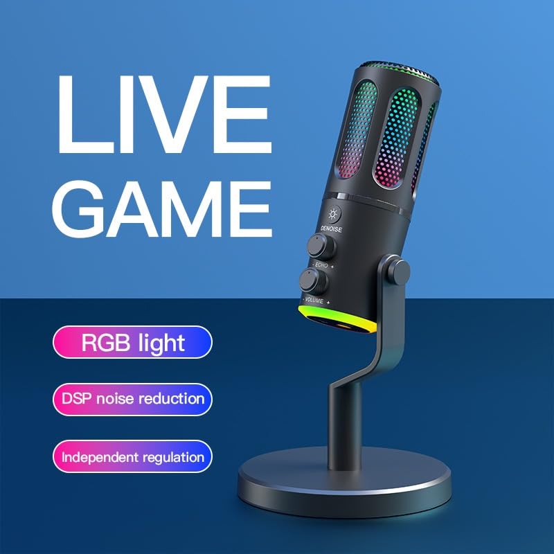 USB Microphone for Gaming, Streaming, Podcasting, Twitch, YouTube, Discord, Recording for PC and Mac, 4 Polar Patterns, Studio Quality Sound, Plug & Play-Blackout