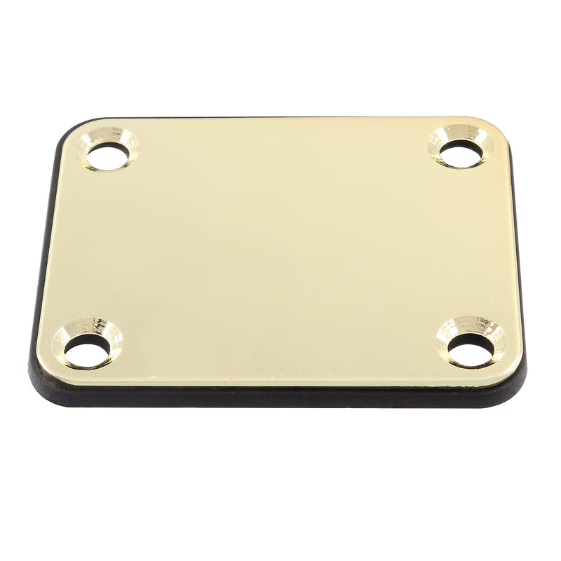 3 Pack Electric Guitar Neck Plates, Metal Guitar Neck Joint Plates with Screws Guitar Parts Replacement for Strat Tele Style Electric Guitar Bass (Black+Silver+Gold) Black+Silver+Gold-3pcs