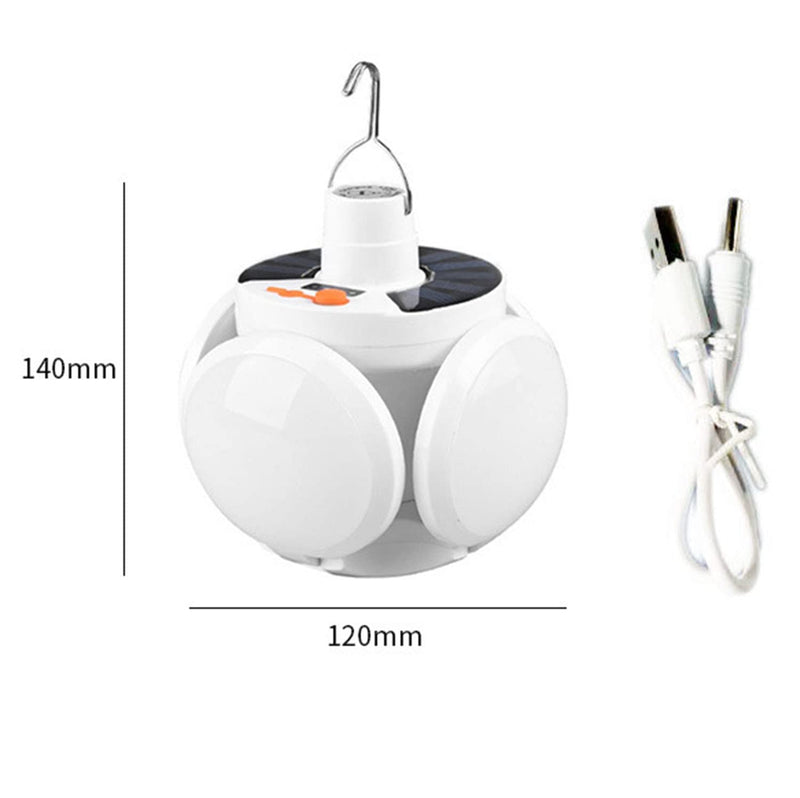 Solar Multi-Functional Emergency LED Light Bulb with USB Charging, Foldable Light Bulb ，Outdoor led Bulbs Ideal for Power Outage, Tent Camping, Fishing USB-LED-2029