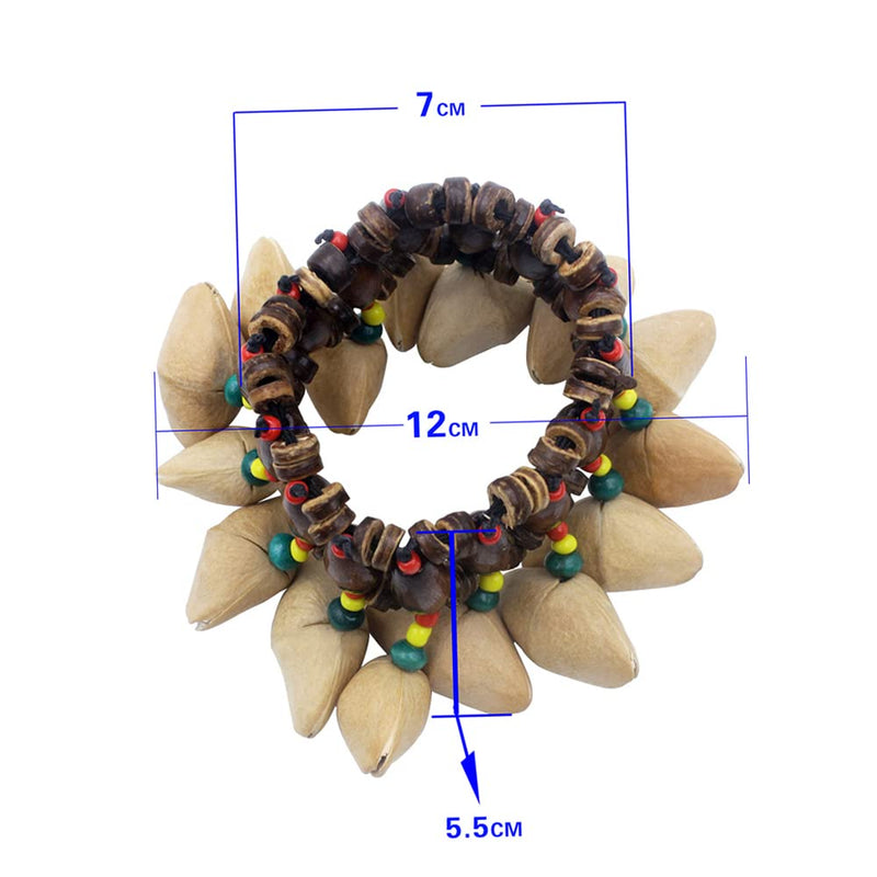 Nuts Shell Bracelet, African Tribal Style Nut Handbell, Drum Conga Percussion Accessories