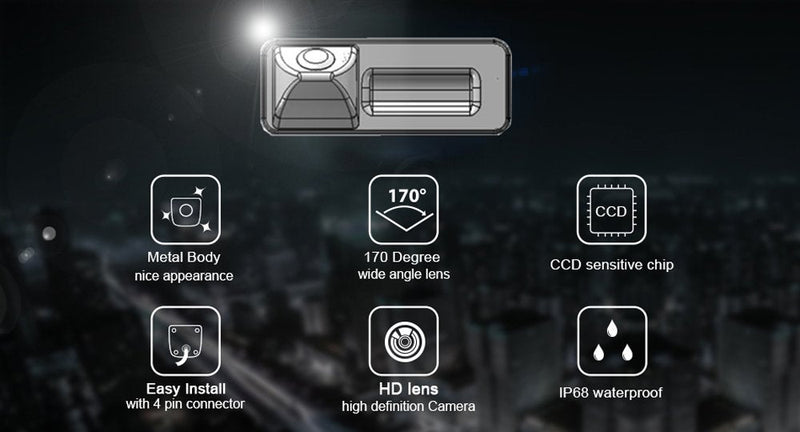 Backup Camera Waterproof Rear-View License Plate Parking Vehicle Camera for VW Scirocco Fabia Seat Tiguan Touareg Santana Golf 5 V Passat Polo Skoda