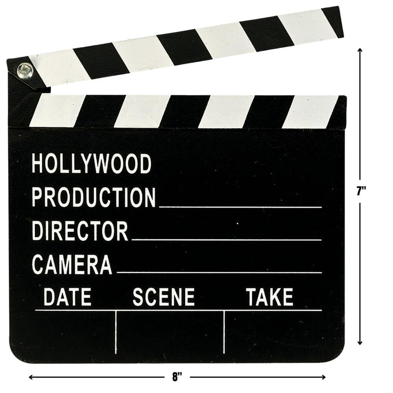 Premium Wooden Hollywood Director's Clapboard with Black & White Finish - 7" x 8" (1 Pc.) - Perfect for Aspiring Filmmakers and Movie Enthusiasts