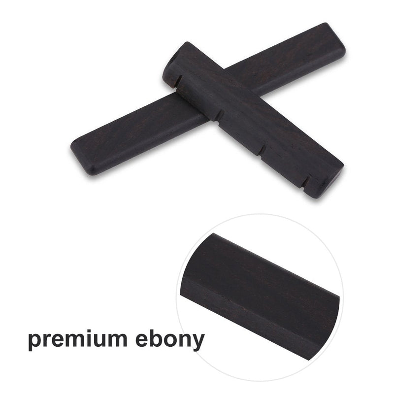 VGEBY Ukulele Bridge Saddle, Guitar String Ebony Saddle and Nut for 4 String Guitar Replacement Parts Played Accessories