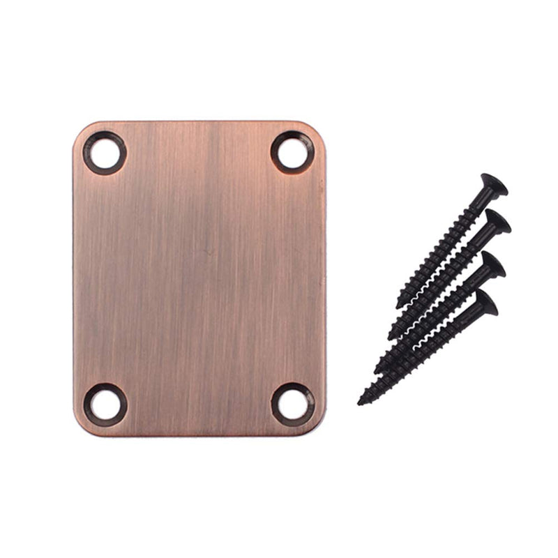 2pcs Electric Guitar Neck Plates with 4pcs Screws for Tele Guitar Jazz Bass Replacement Parts Accessories (Bronze) Bronze