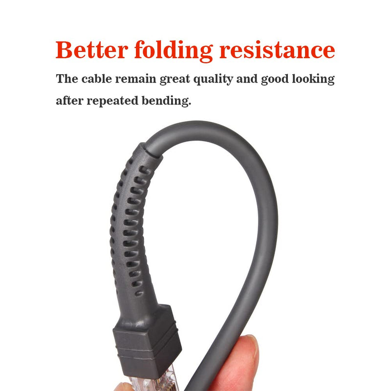 Barcode Scanner USB Cable LS2208/A LI2208 LS4278 STB4278 LI4278 USB to RJ45 Compatible for Motorola Symbol Zebra (2M / 6FT Flatted USB Port) 2M / 6FT Flatted USB Port