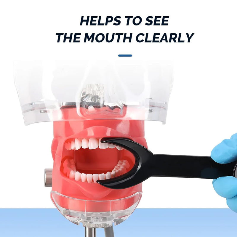 TISCH 4 Pieces Autoclavable Double Head Mouth Opener, Dental T Shape Lip Cheek Holder for Teeth Whitening for Dentist, Oral Care, Party, Mouth Guard, Pronouncing (Black/Two Sizes)