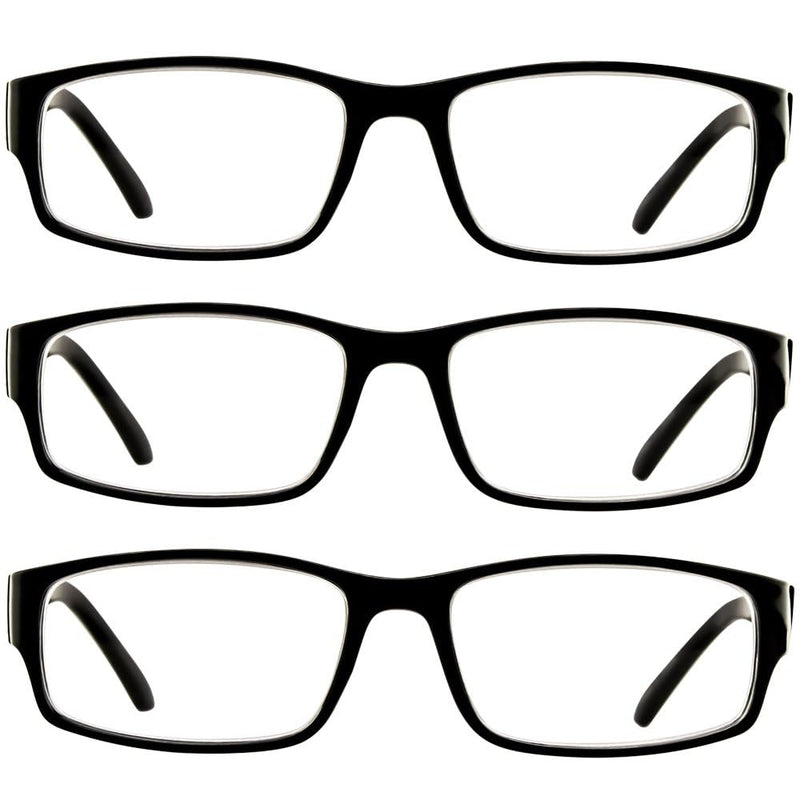 TruVision Readers 9504H Reading Glasses 4 Men & Women 1/3 Pk 04h-3 Black 2.5 x