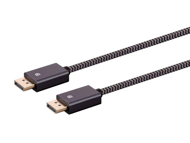 Monoprice DisplayPort 1.4 EasyPlug Nylon Braided Cable & 8K Certified Braided Ultra High Speed HDMI 2.1 Cable 1 Pack Cable + HDMI 2.1 Cable 10 Ft 6 Feet