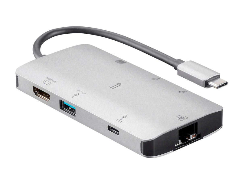 Monoprice USB-C to HDMI Adapter - Gigabit Ethernet, 3-Port USB 3.0, Card Reader, USB-C 100W, Power Delivery - Consul Series