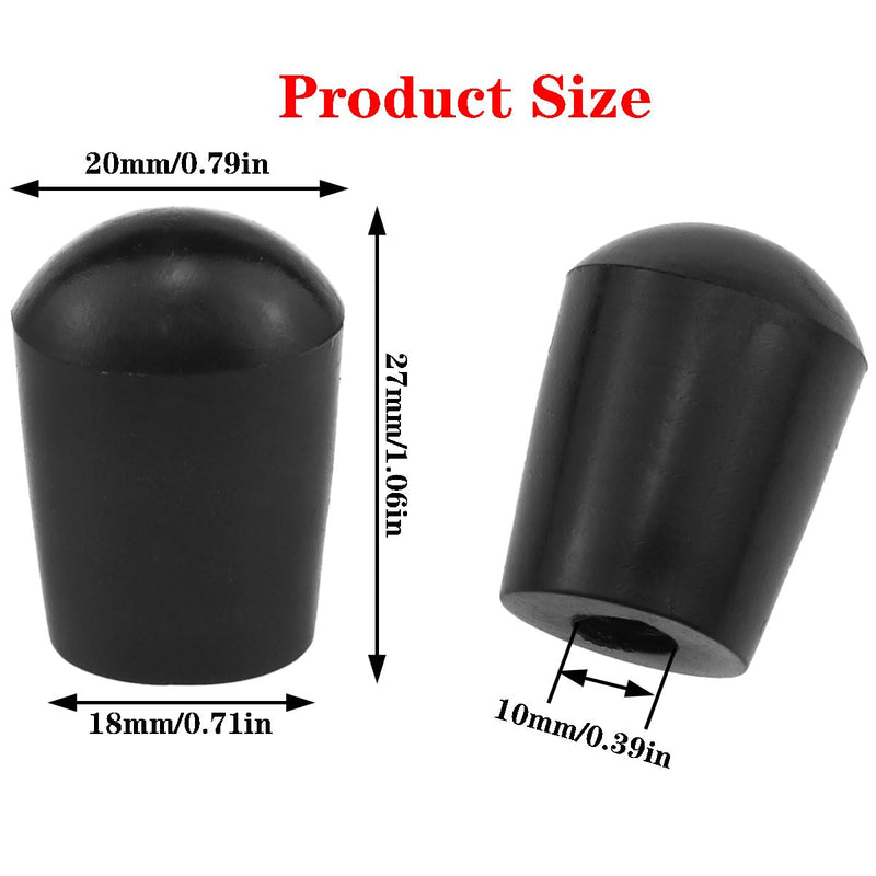 2PCS Double Bass Endpin Rubber Tip Stopper Bass Endpin Protector for Double Bass End Pin Protector (Black, ID: Approx. 10mm)