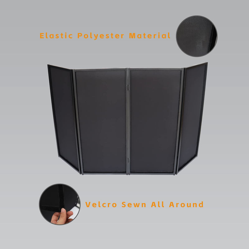Black DJ Facade Scrim DJ Booth Scrim 19.5"x 44.2" w/Small Bag Black