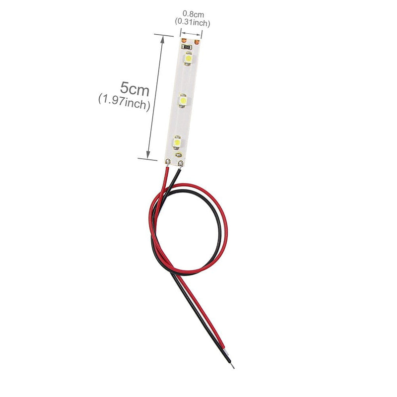 [AUSTRALIA] - Evemodel DD01W 3528 SMD LED 3-LED Lighting Lamp White with Cable 20 cm 9-18 V Pack of 10 