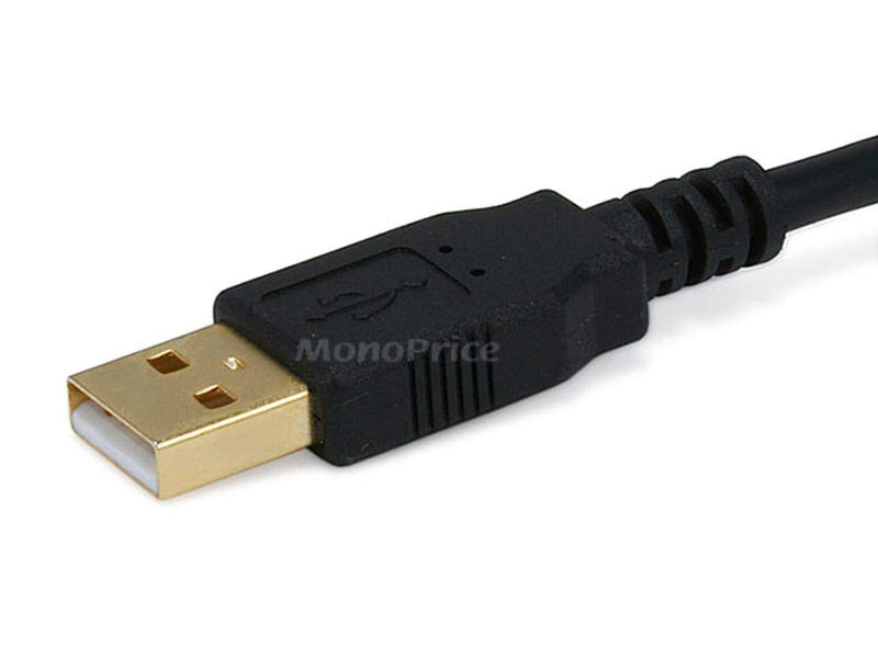 Monoprice 6-Feet USB 2.0 A Male to B Male 28/24AWG Cable (Gold Plated) (105438),Black