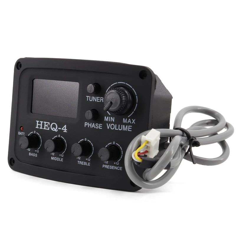 Acoustic 4 Band EQ Equalizer Guitar Preamp Piezo Pickup Tuner Acoustic Guitar Preamp Amplifier Equalizer Tuner (HEQ-4) HEQ-4