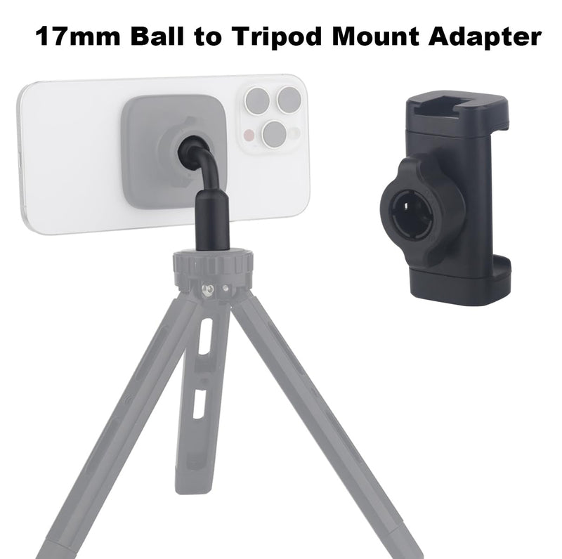 [AUSTRALIA] - 17mm Ball to 1/4 inch Female Thread Vertical Mount Adapter, Aluminum Alloy (2PCS) 