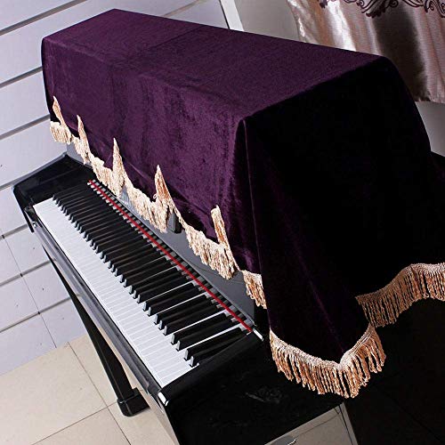 Bnineteenteam Electronic Keyboard Anti-Dust Cover 88 Key Piano Cover Split Curtain Design Purple