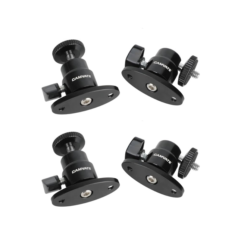 CAMVATE 1/4"-20 Mini Ball Head with Ceiling Mount for CCTV & Video Wall Monitors Mount(4 Pieces)-24005