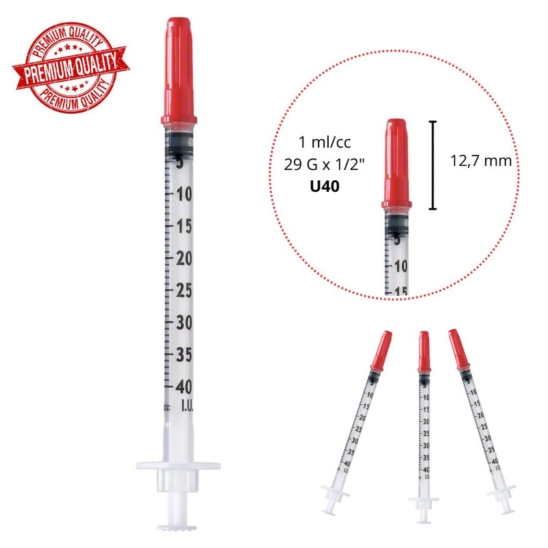 50 x 1ml/cc U40 Plastic Tube 29G (0.33 x 12.7mm) Multipurpose Measuring Tools Lab Accessories Individually Packed 50 x