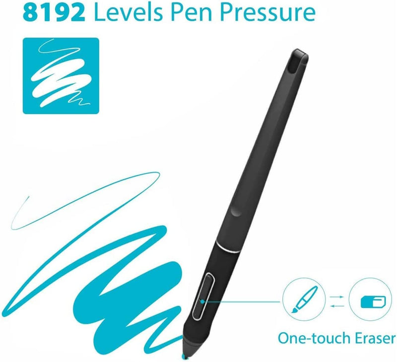 Stylus Digital Pen for Touch Screens,Stylus Smart Pencil,PW507 Portable Graphic Tablet Pen 8192 Level High Sensitivity Digital Tablet Stylus Black for HUION Tablet Kamvas Pro 12/13/16/Kamvas 16/20