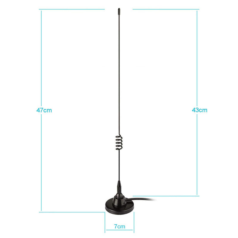 Bingfu Ham Radio Vehicle Car Mobile Radio Antenna Dual Band VHF UHF 136-174MHz 400-520MHz Magnetic Base PL259 Male Antenna for BTECH ICOM Kenwood Midland Yaesu TYT AnyTone Amateur Radio Two Way Radio with SMA Female Adapter