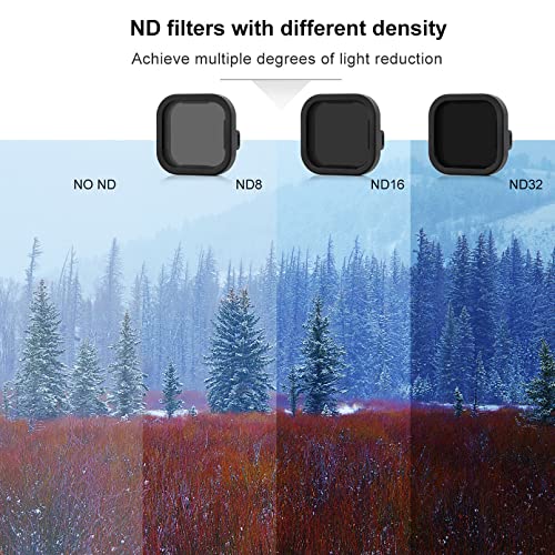 SOONSUN 4-Pack ND & CPL Lens Filter Set for GoPro Hero 12 11 10 9 Black 4-Pack ND Filters for Hero 9 10 11 12 Black