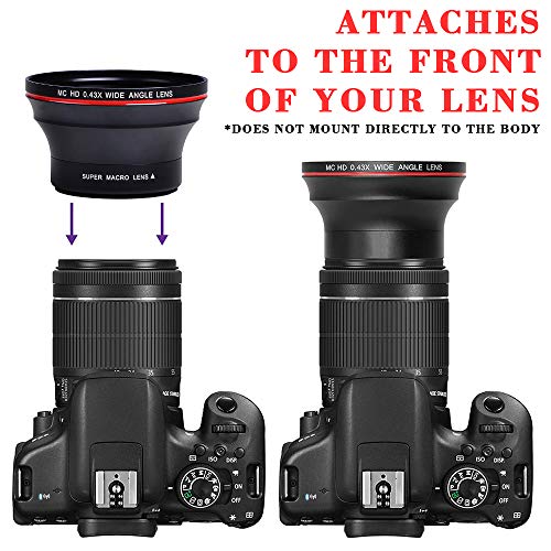 Tectra 52MM 0.43x Professional HD Wide Angle Lens (Macro Portion) for Nikon DSLR D3300 D3200 D3100 D5500 D5300 D5200 D5100 D7100 D7000 Cameras