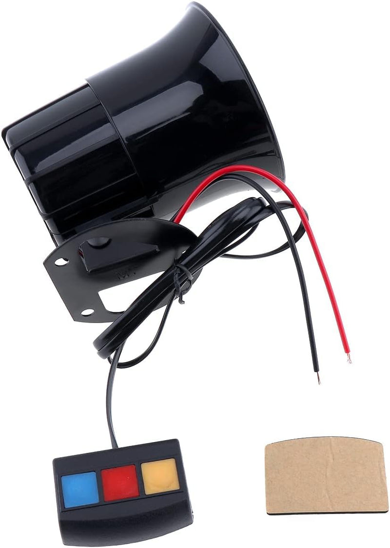 Car Alarm Siren, 12V 30W Car Motorcycle Alarm Warning Siren Horn 3 Sound Loud Speaker for Car/Motorcycle