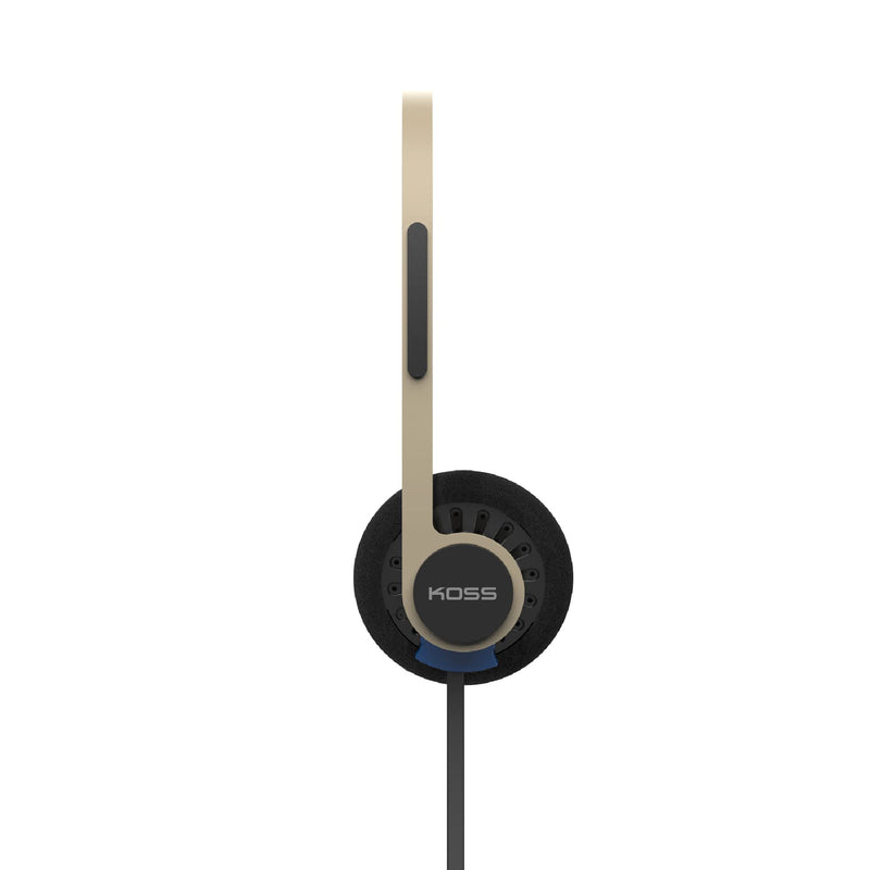 Koss KPH40 Utility On-Ear Headphones, Rhythm Beige, Interchangeable Cord | Lightweight, Ultra-Wide Frequency Response, Stainless Steel Adjustable Headband