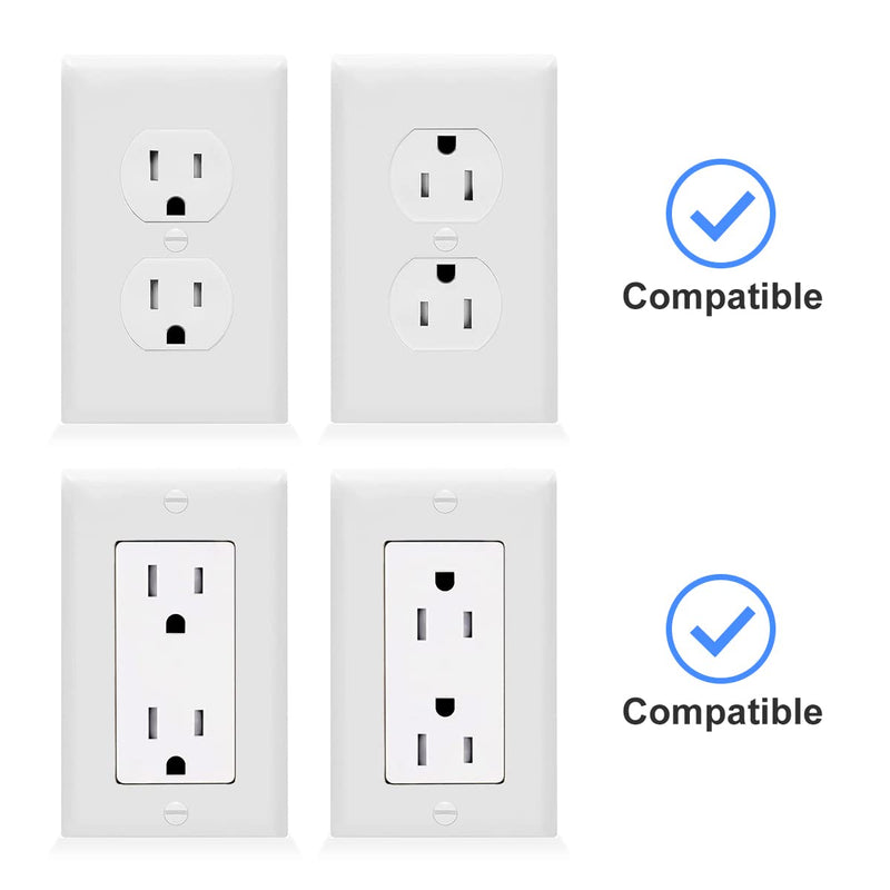 Suptek Wall Outlet Shelf, Home Wall Shelf Organizer for Outlets, Perfect for Bathroom, Kitchen, Bedrooms,Ideal for Cell Phone,Speaker up to 20lbs,With Cable Management and Detachable Hooks,White(S3W) 1 Pack