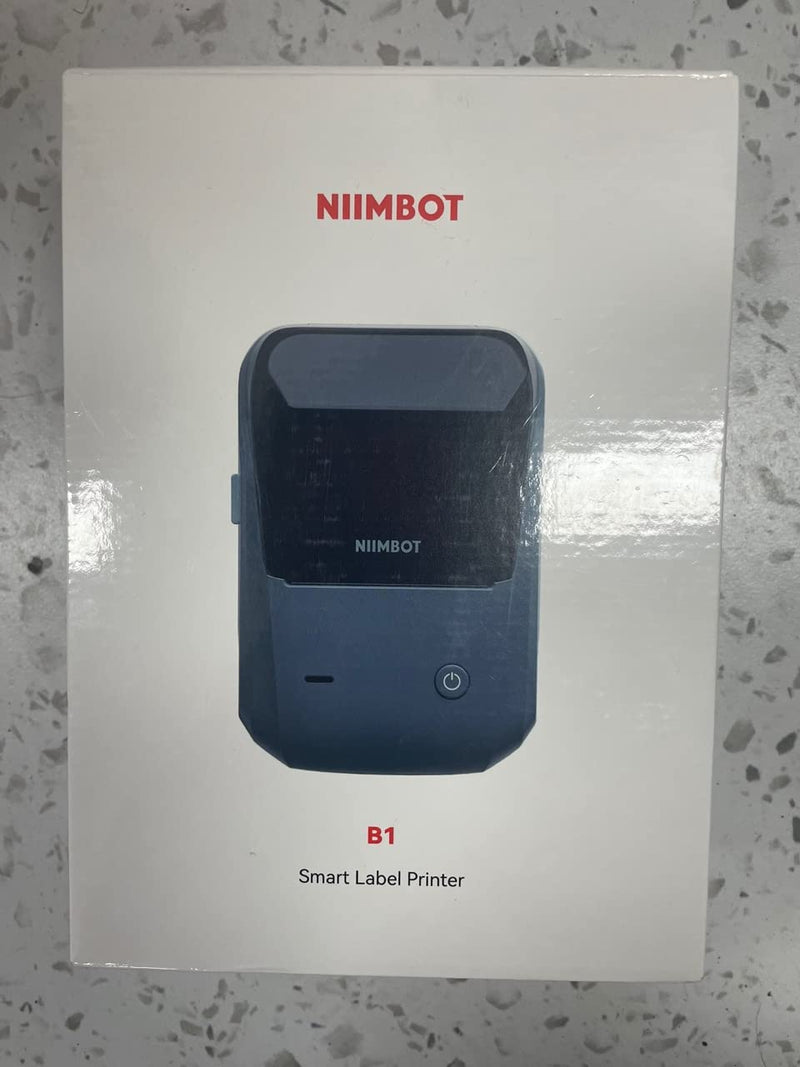 NIIMBOT B1 Label Maker with Auto Identification,2 Inch Bluetooth Portable Label Printer Easy to Use for Office, Home, Business (with 2x1.18 inch Label) Blue
