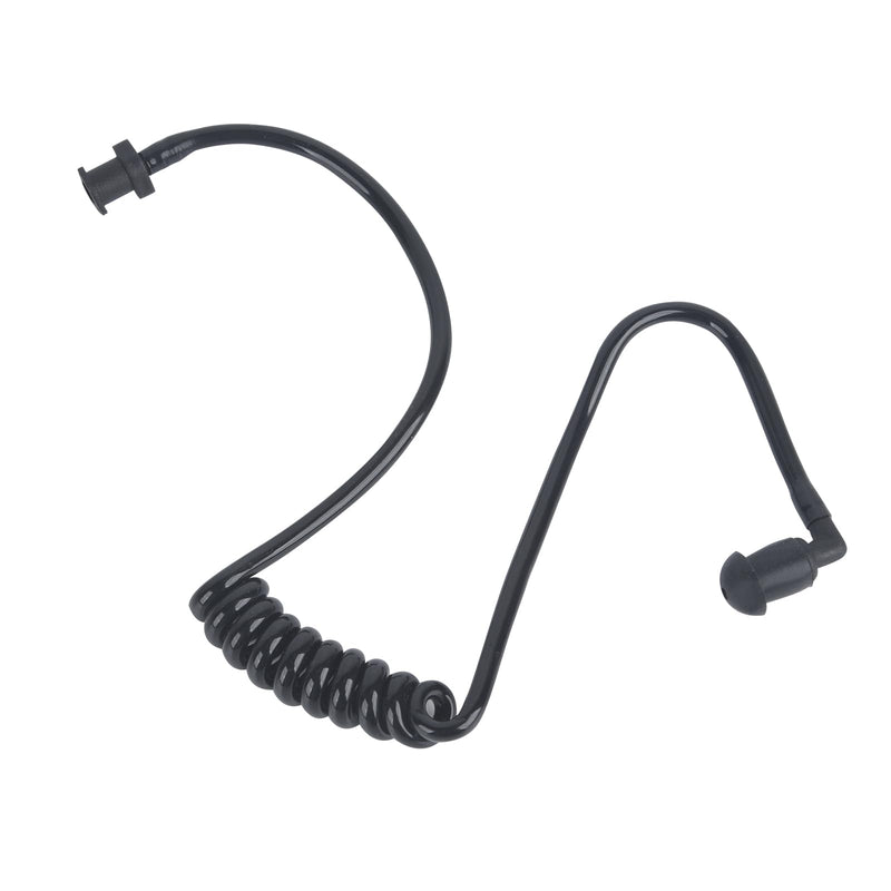 Replacement Acoustic Tube with Connector Replaceable Earpiece Coil Tubes for Two Way Radio Ear Piece Walkie Talkie Surveillance Headset FBI Covert Style Silicon Soft Material (J5, Black) J5