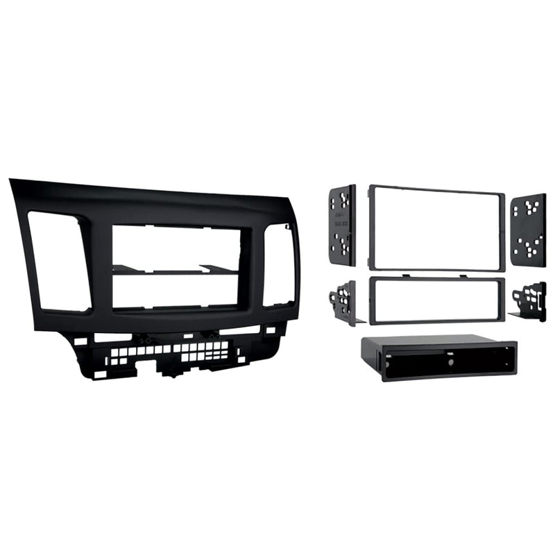 METRA Electronics 99-7011 Single OR Double-DIN Radio Installation Dash KIT FITS 2008-2017 Mitsubishi Lancer | Radio Installation Trim Panel, Aftermarket Stereo Mounting, Factory-Style Finish, Easy Install Standard Packaging