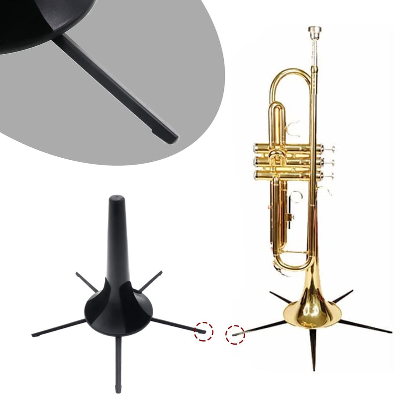 [AUSTRALIA] - Portable 5-Leg Trumpet Stand Holder, Fordable Black Metal Leg Base Trumpet Stand with Protective Felts, Trumpet Insturment Stand Accessories 